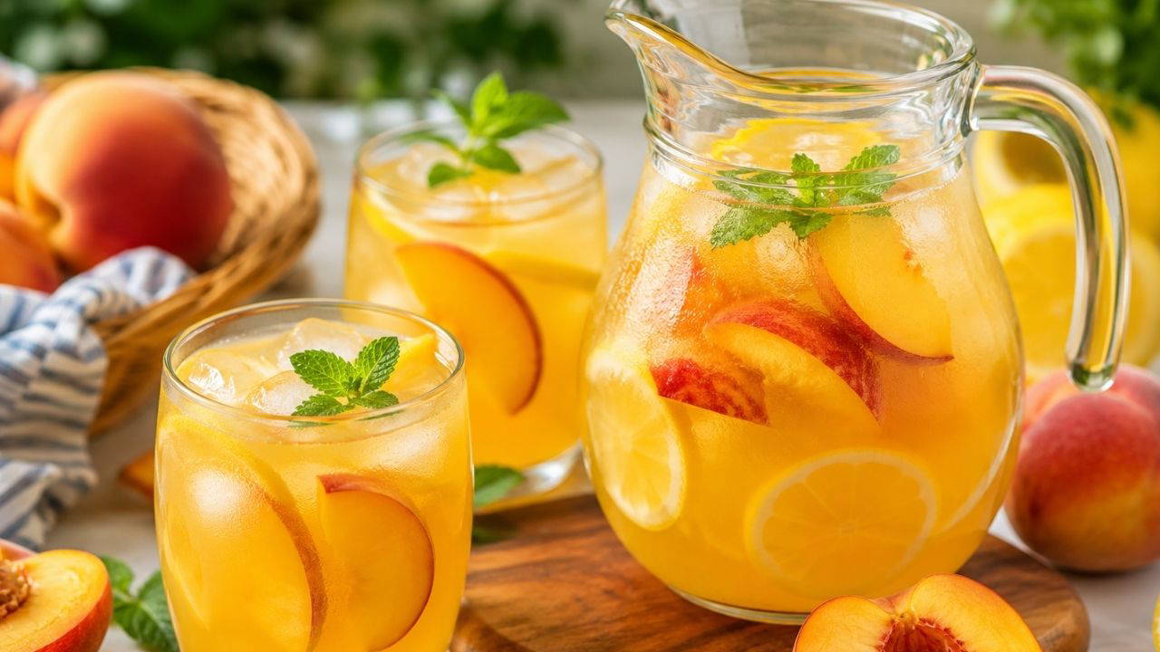 Yazın serinleten ev yapımı içecek: Şeftalili limonata tarifi Yazin serinleten ev yapimi icecek seftalili limonata tarifi gKFauZNE